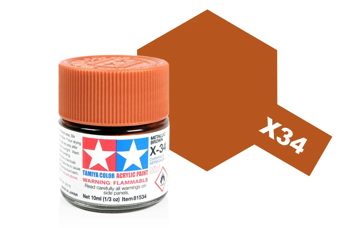 Tamiya Acrylic Mini X-34 Metal Brown 10ml (81534)