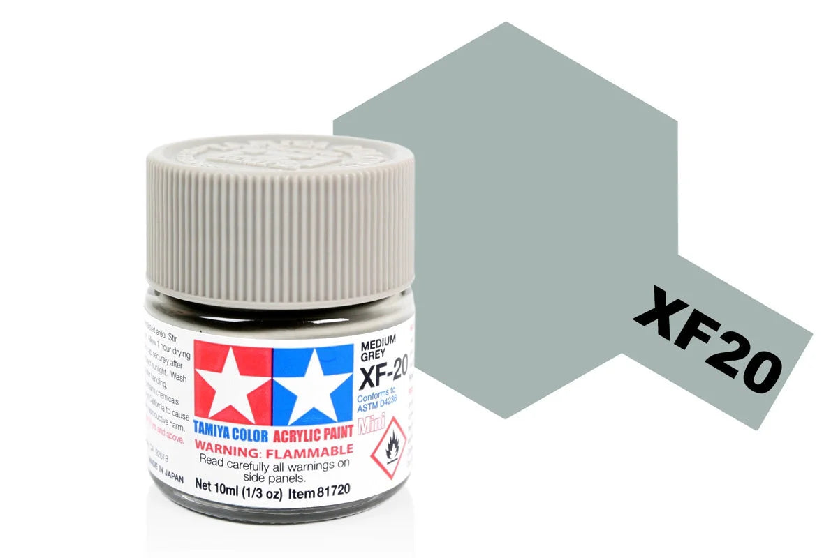 Tamiya Mini Acrylic - Acrylic Mini XF-20 Medium Grey - 81720 - Product Image