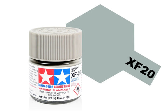 Tamiya Mini Acrylic - Acrylic Mini XF-20 Medium Grey - 81720 - Product Image