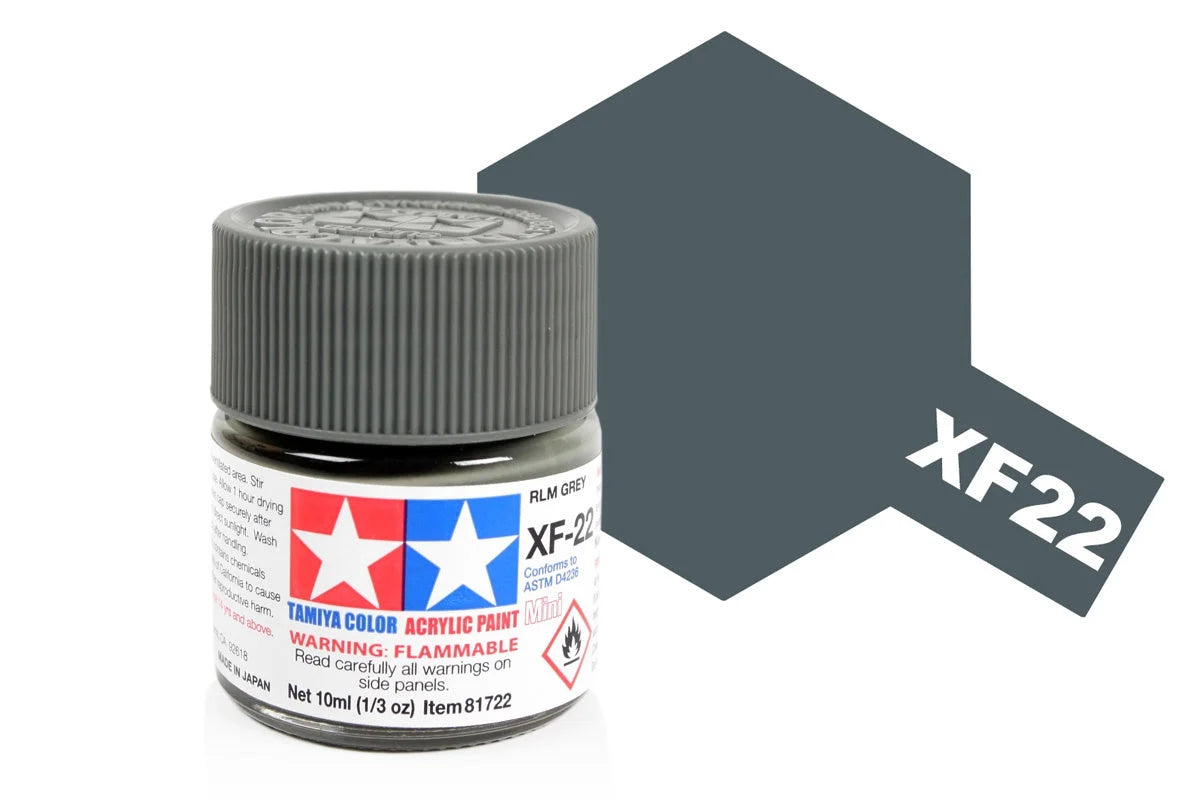 Tamiya Mini Acrylic - Acrylic Mini XF-22 RLM Grey - 81722 - Product Image