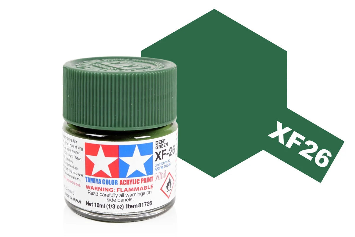Tamiya Mini Acrylic - Acrylic Mini XF-26 Deep Green - 81726 - Product Image
