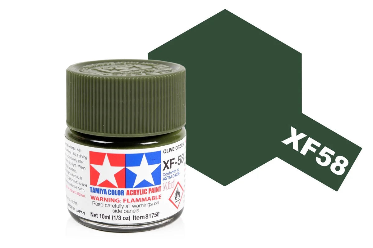 Tamiya Mini Acrylic - Acrylic Mini XF-58 Olive Green - 81758 - Product Image