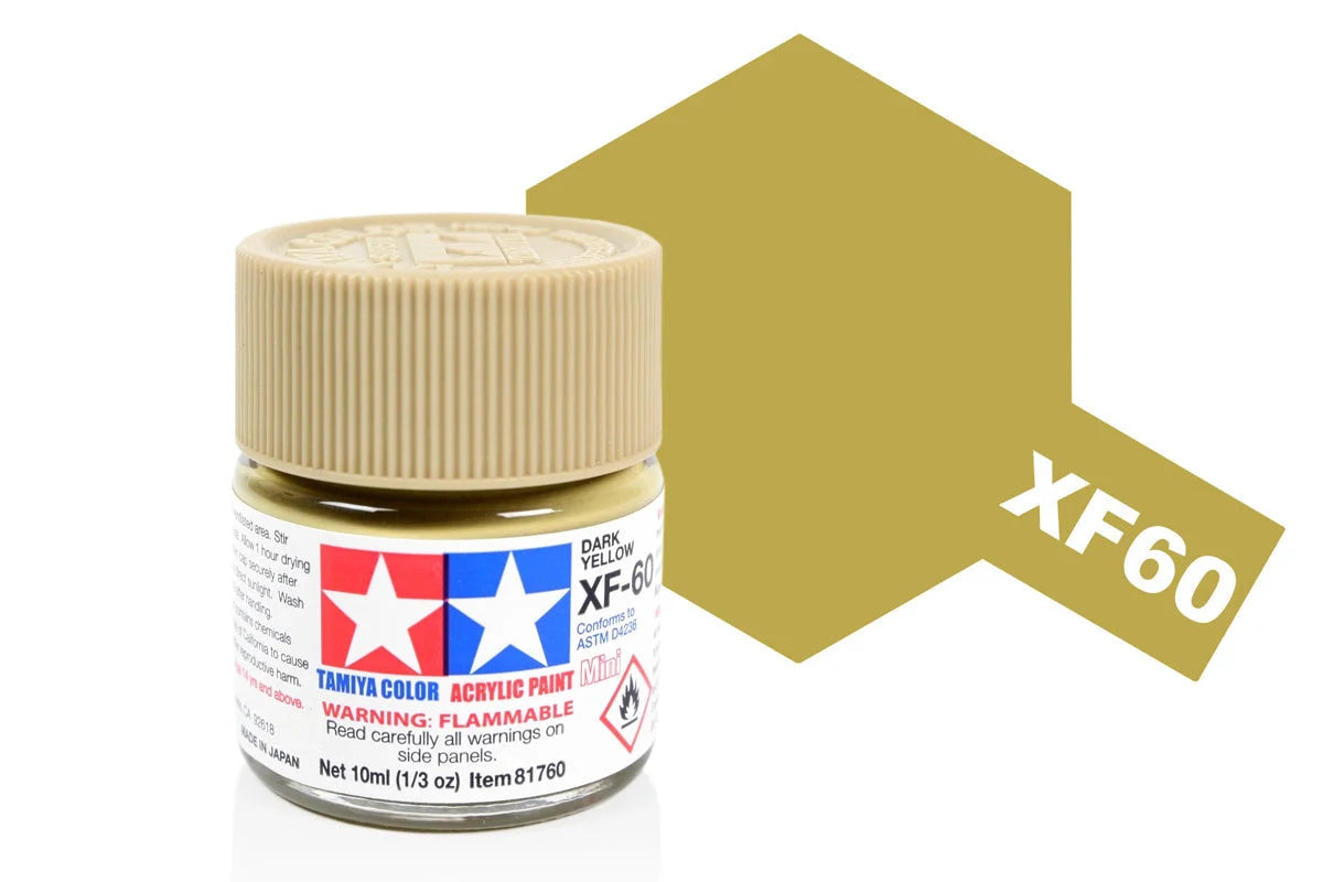 Tamiya Mini Acrylic - Acrylic Mini XF-60 Dark Yellow - 81760 - Product Image
