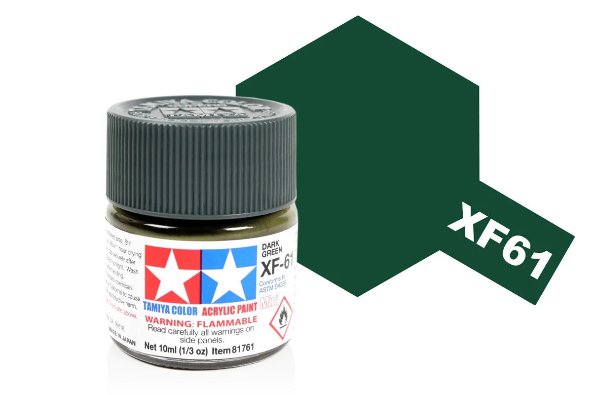 Tamiya Mini Acrylic - Acrylic Mini XF-61 Dark Green - 81761 - Product Image