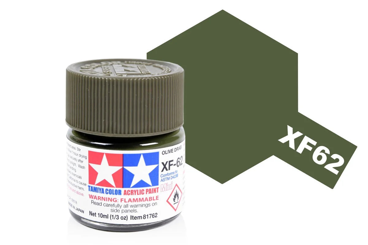 Tamiya Mini Acrylic - Acrylic Mini XF-62 Olive Drab - 81762 - Product Image