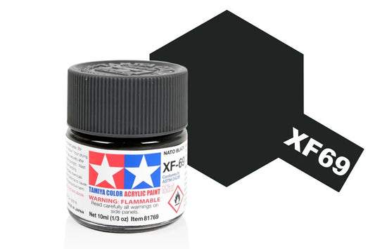 Tamiya Mini Acrylic - Acrylic Mini XF-69 NATO Black - 81769 - Product Image