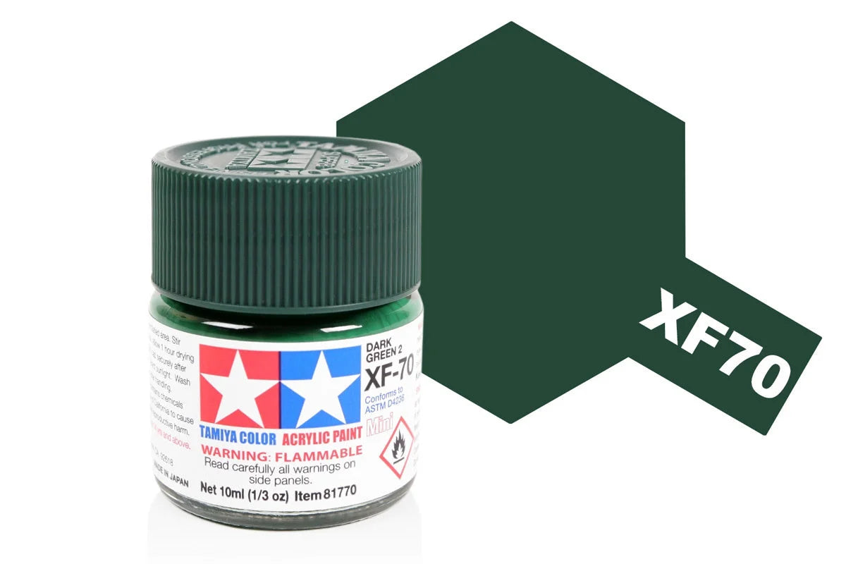 Tamiya Mini Acrylic - Acrylic Mini XF-70 Dark Green 2 - 81770 - Product Image