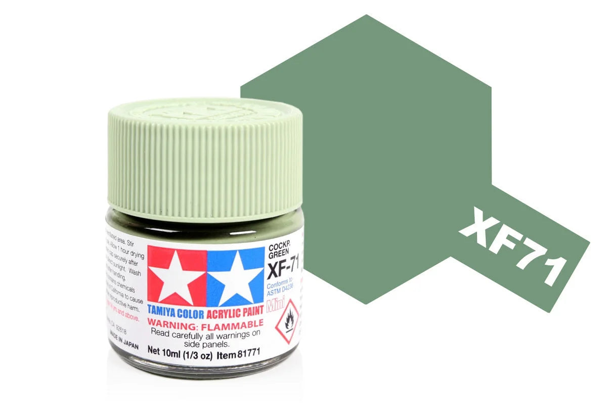 Tamiya Mini Acrylic - Acrylic Mini XF-71 Cockpit Green - 81771 - Product Image