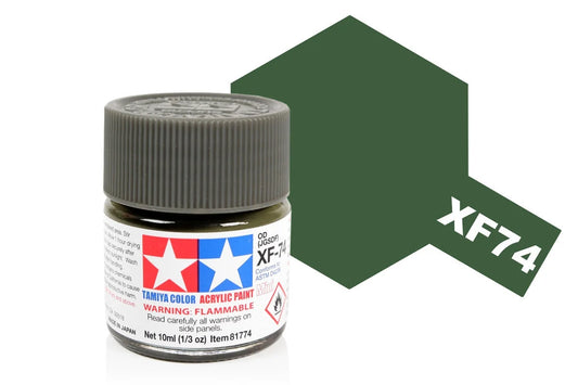 Tamiya Mini Acrylic - Acrylic Mini XF-74 Olive Drab (JGSDF) - 81774 - Product Image