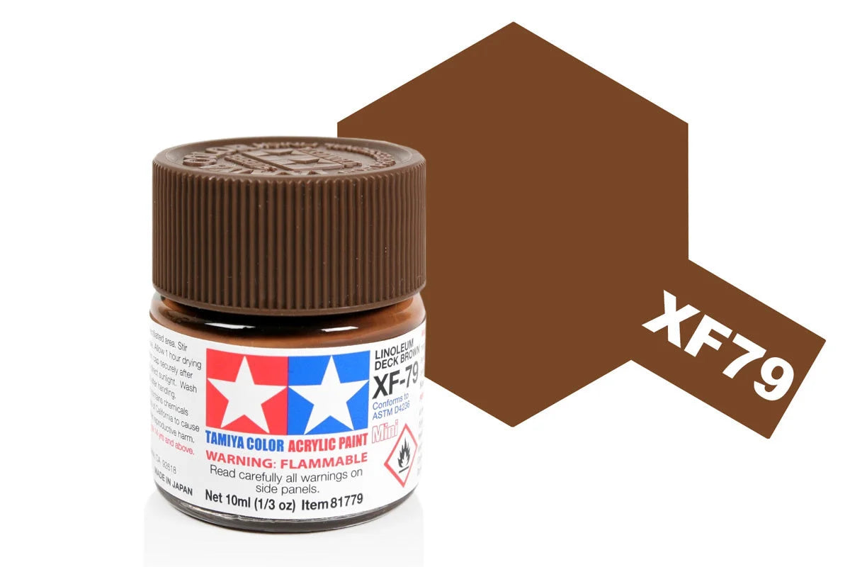 Tamiya Mini Acrylic - Acrylic Mini XF-79 Lino Deck Brown - 81779 - Product Image
