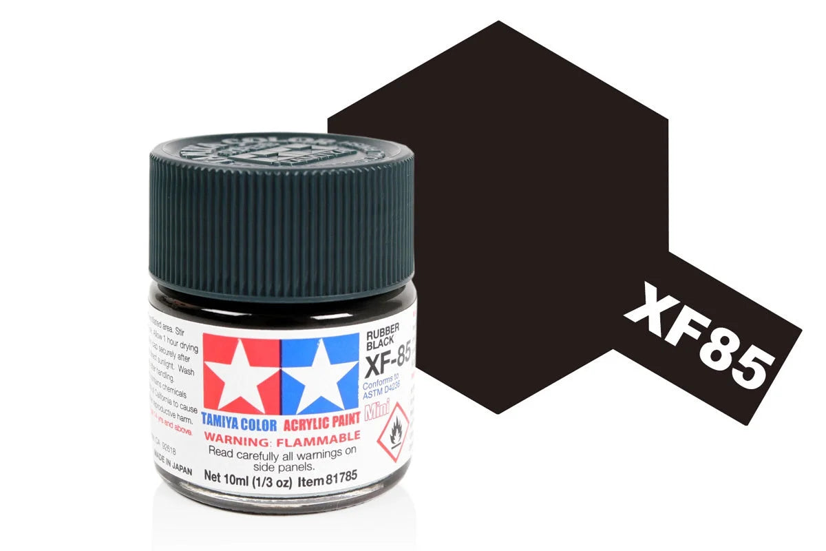 Tamiya Mini Acrylic - Acrylic Mini XF-85 Rubber Black - 81785 - Product Image