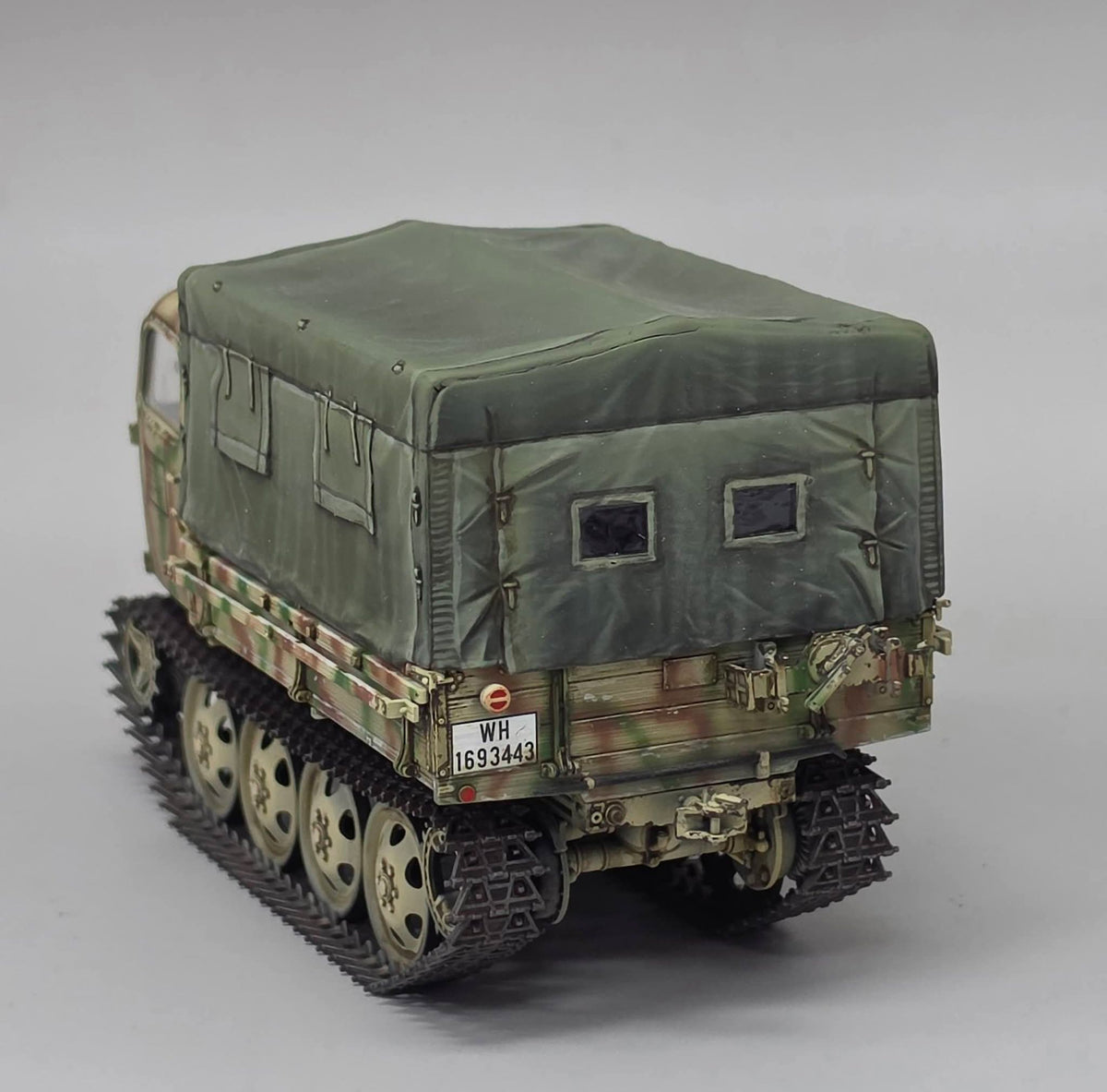 Tamiya 1/35 RSO/01 German Tractor 35394 – painted model rear three-quarter view
