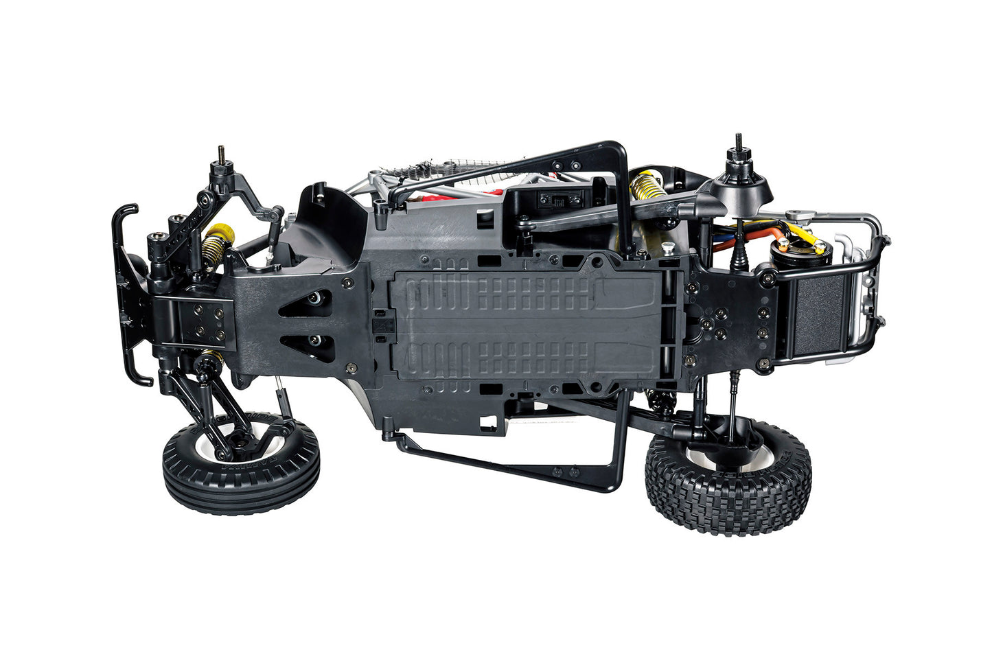 Tamiya Volkswagen Dune Beetle Cross BB02 58757 – chassis underside, opposite angle