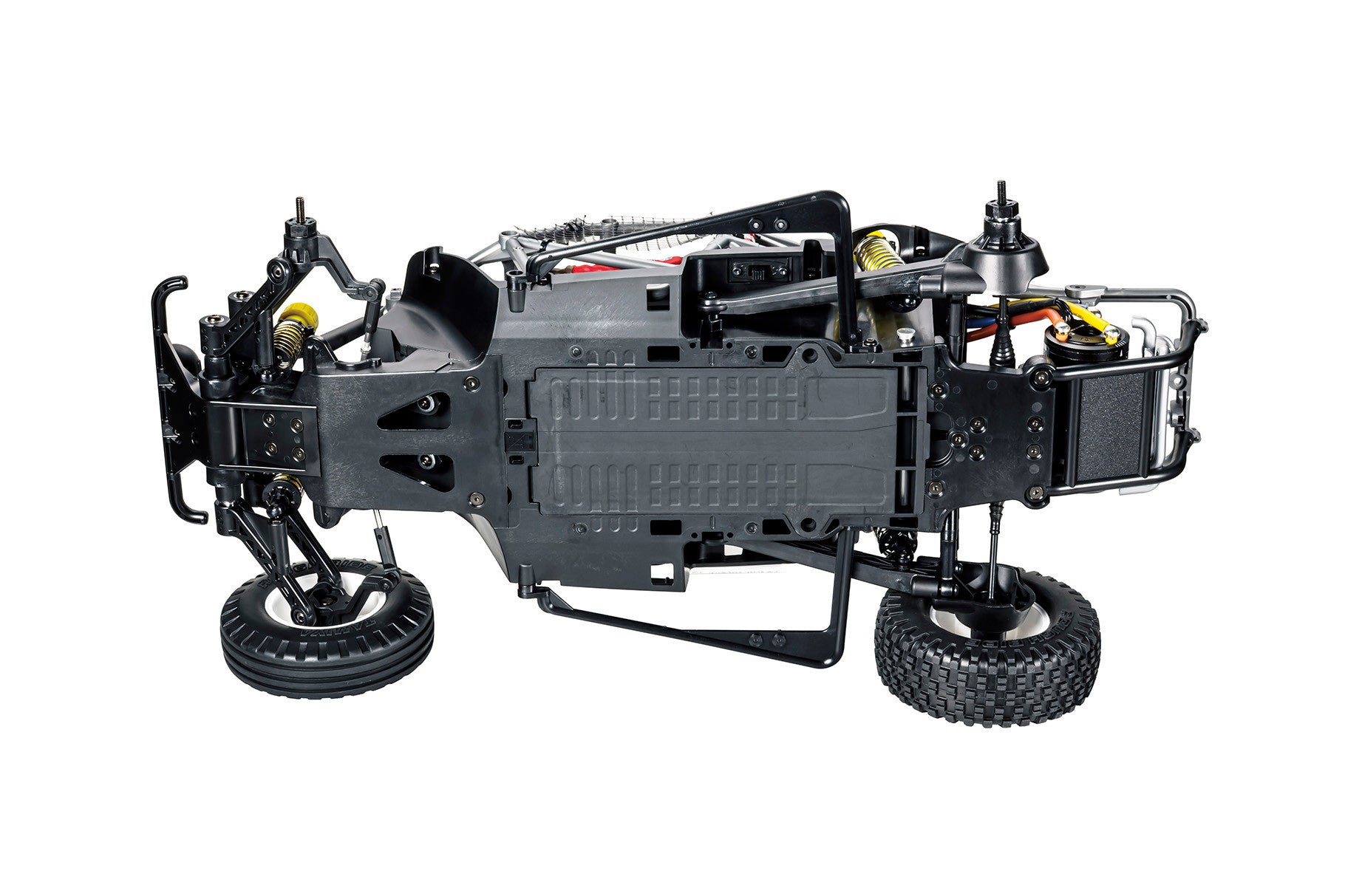 Tamiya Volkswagen Dune Beetle Cross BB02 58757 – chassis underside, opposite angle