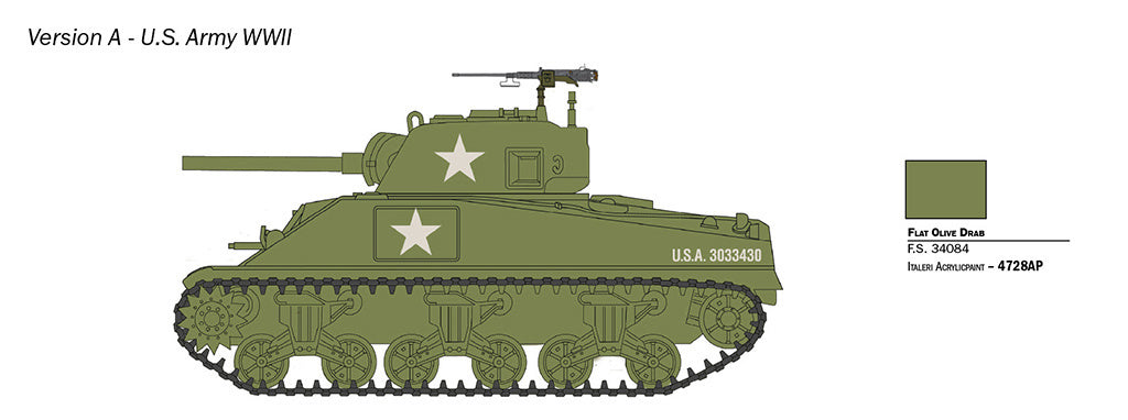 Italeri 1/56 Military - M4 Sherman 75mm - W25751