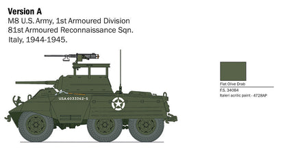 Italeri 1/56 Military - M8/M20 - W25759