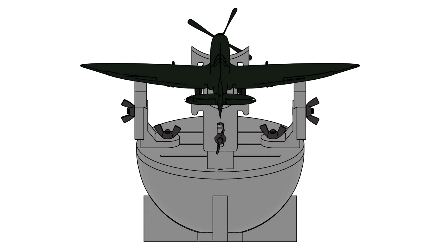 Weighted Aircraft Hemisphere Berth / Building Cradle for scales 1/144 to 1/72 - Product Image