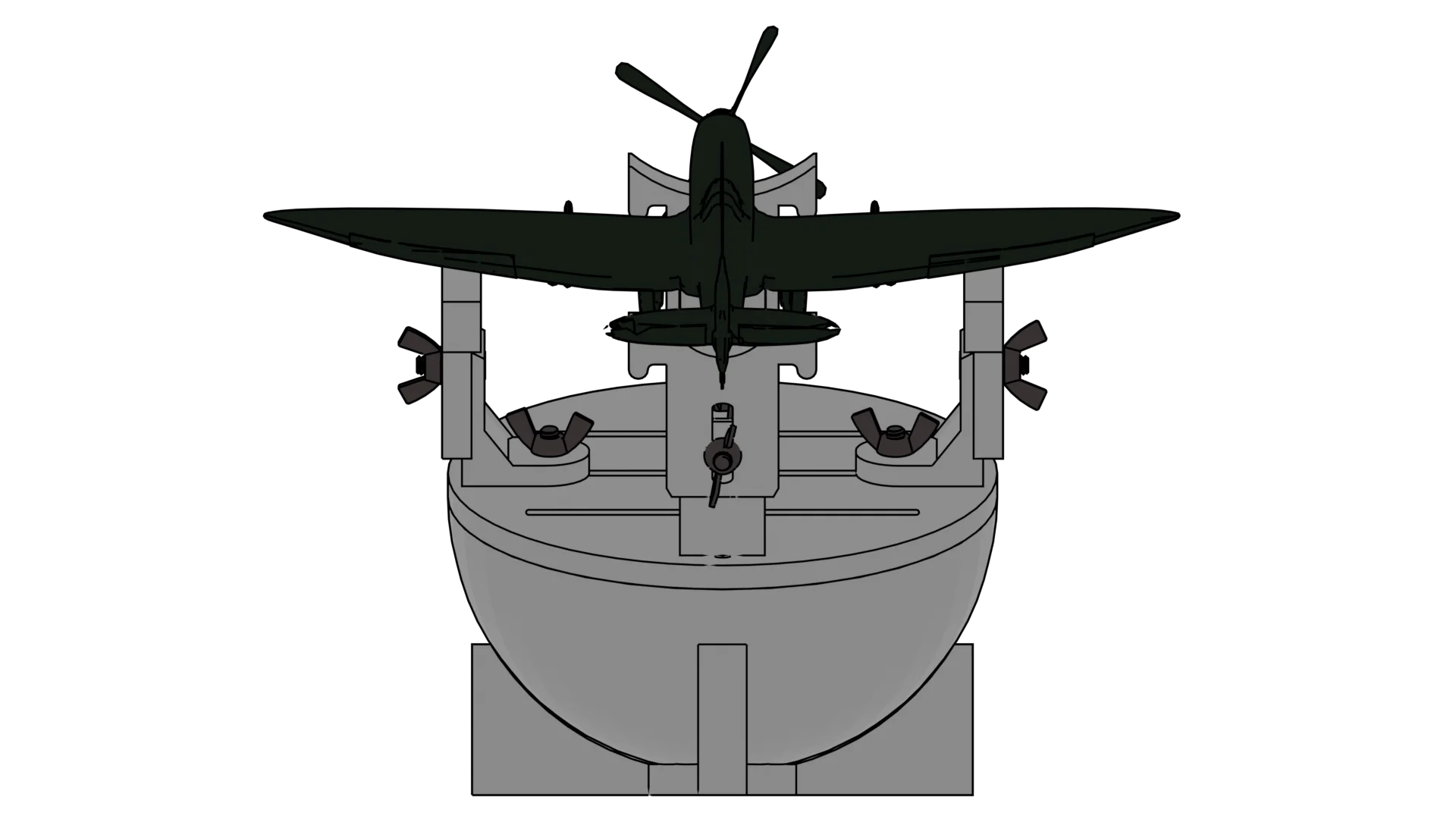 Weighted Aircraft Hemisphere Berth / Building Cradle for scales 1/144 to 1/72 - Product Image