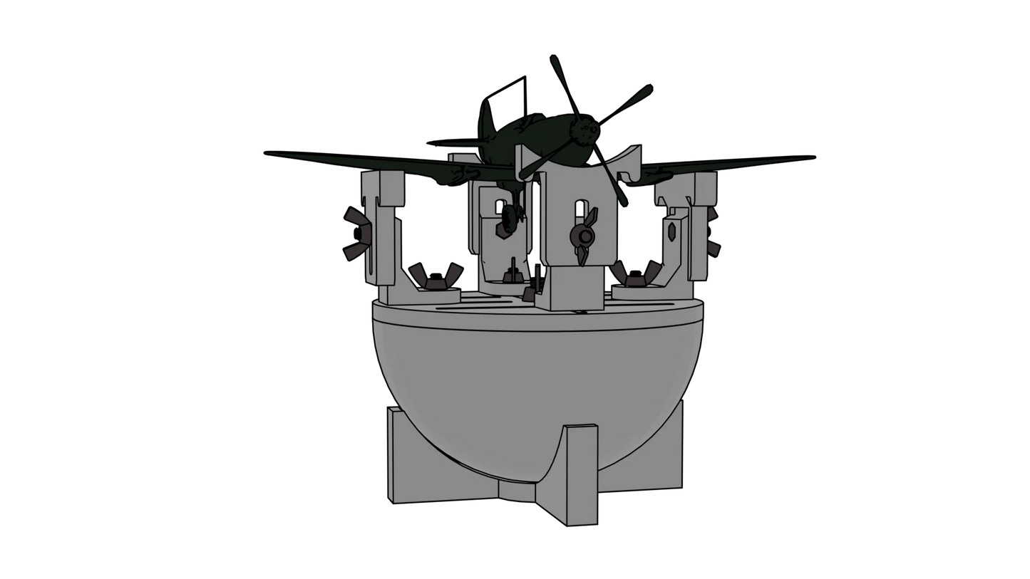 Weighted Aircraft Hemisphere Berth / Building Cradle for scales 1/144 to 1/72 - Product Image