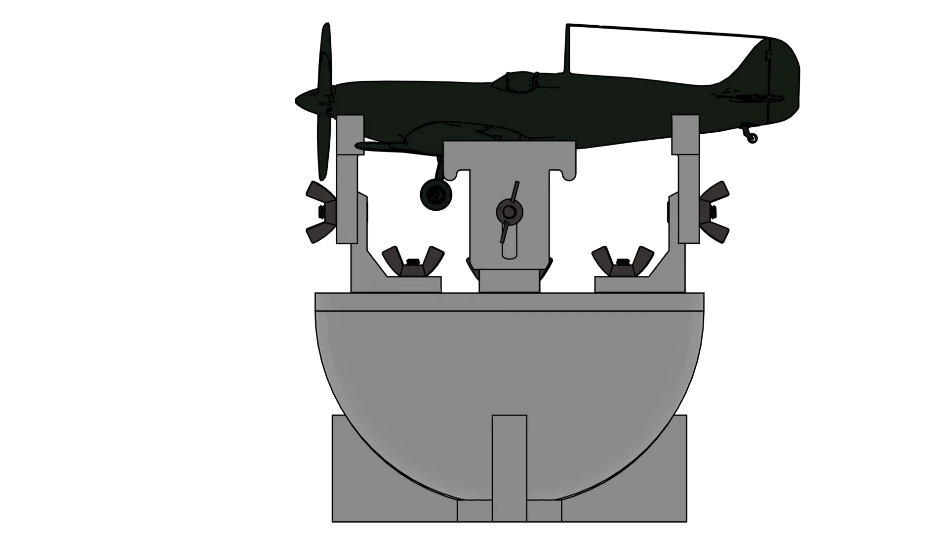 Weighted Aircraft Hemisphere Berth / Building Cradle for scales 1/144 to 1/72 - Product Image