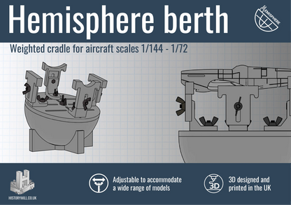 Weighted Aircraft Hemisphere Berth / Building Cradle for scales 1/144 to 1/72 - Product Image