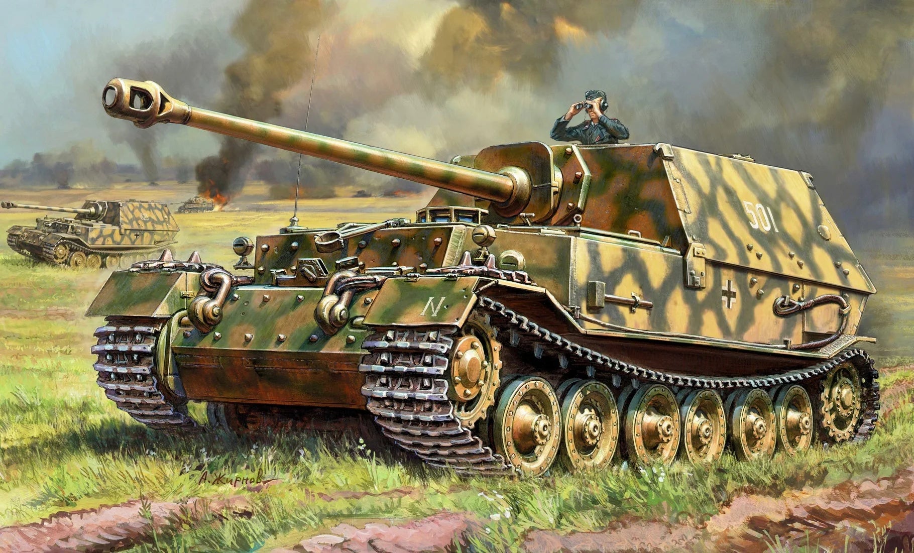 Zvezda 1/35 scale Sd.Kfz.184 Ferdinand tank destroyer model kit Z3653