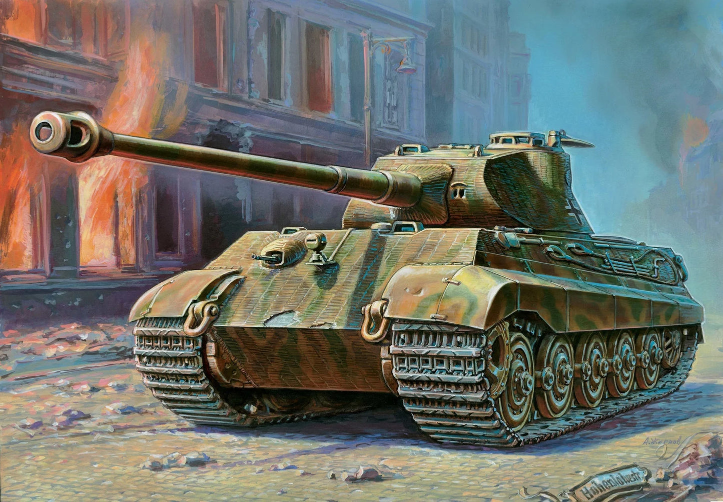 Zvezda 1/35 scale King Tiger Porsche turret tank model kit Z3616