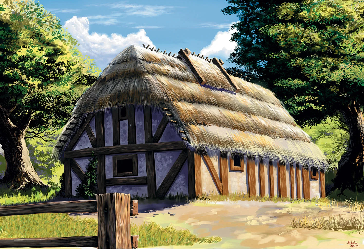 Zvezda 1/72 scale European thatched country house model kit Z8532