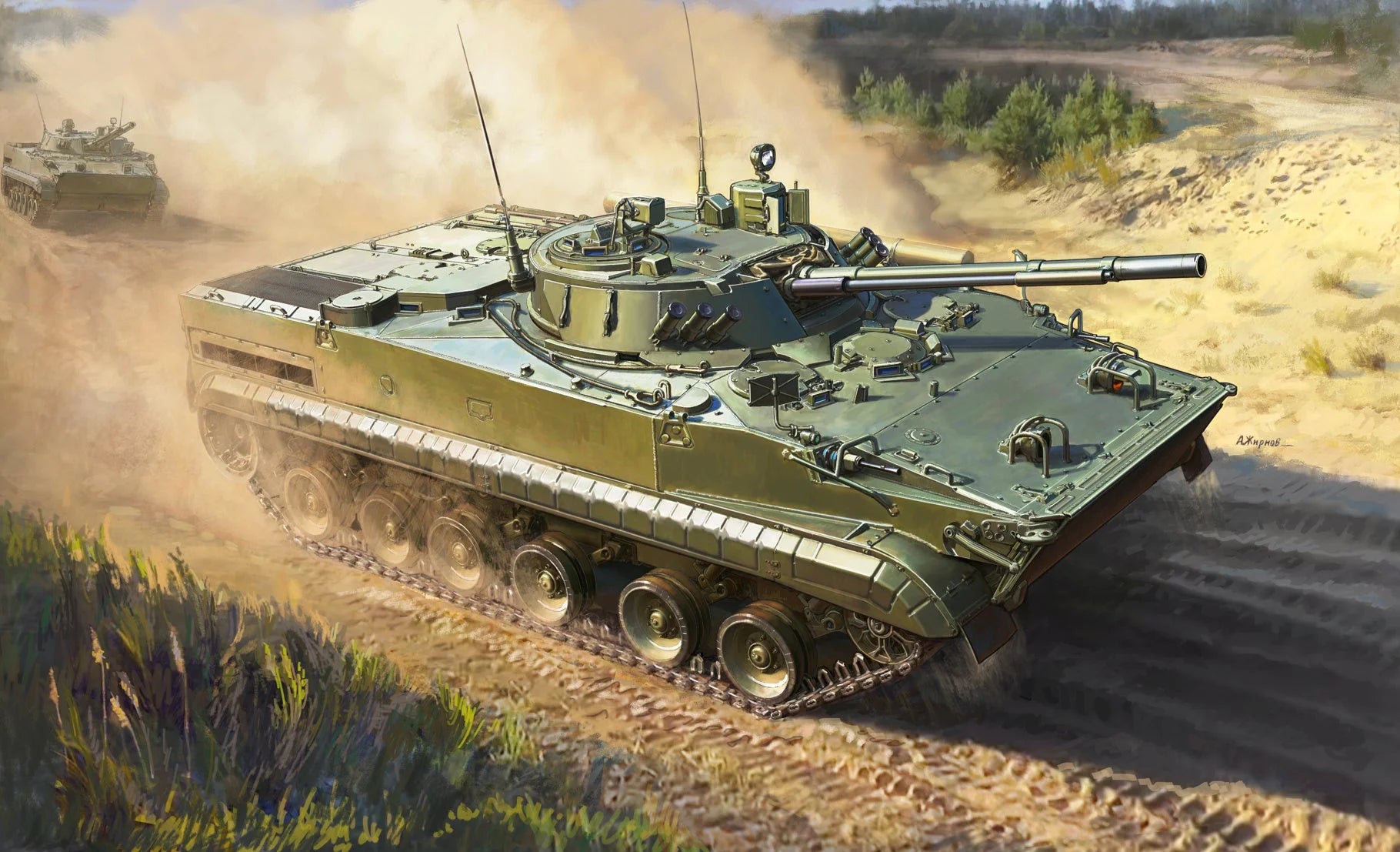 Zvezda 1/100 scale BMP-3 model kit Z7427, Art of Tactic range