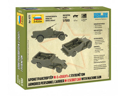 Zvezda Art Of Tactic - 1/100 Soviet M-3 Scout Car With Machine Gun - Z6273 - Product Image