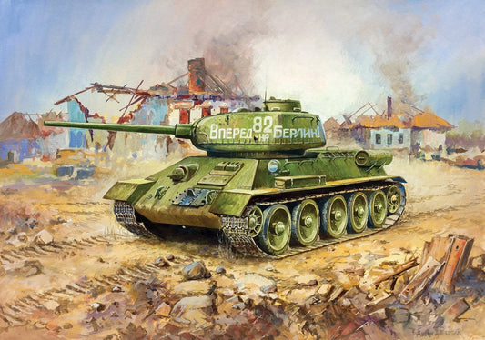 Zvezda 1/100 scale Soviet T-34/85 tank model kit Z6160, Art of Tactic range
