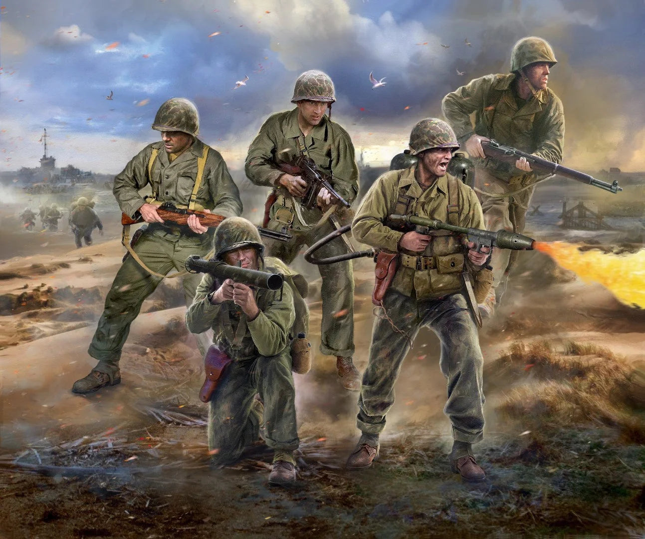 Zvezda 1/100 scale US Marines WWII figure set Z6279, Art of Tactic range