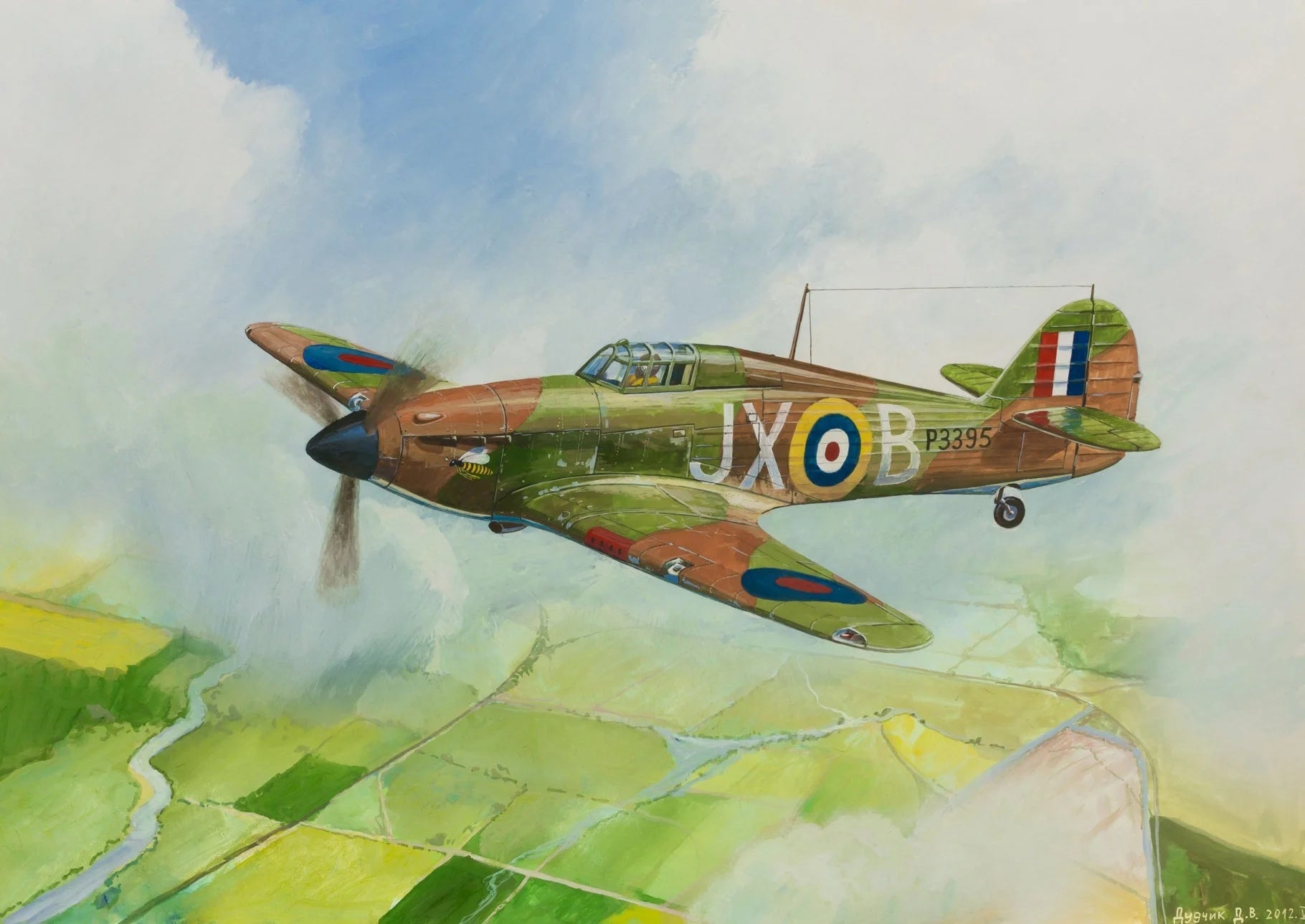 Zvezda 1/144 scale British Hurricane Mk1 fighter model kit Z6173, Art of Tactic range