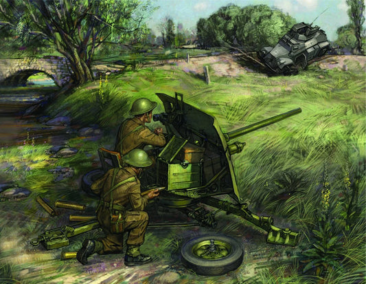 Zvezda 1/72 scale British QF 2-pdr anti-tank gun model kit Z6169, Art of Tactic range