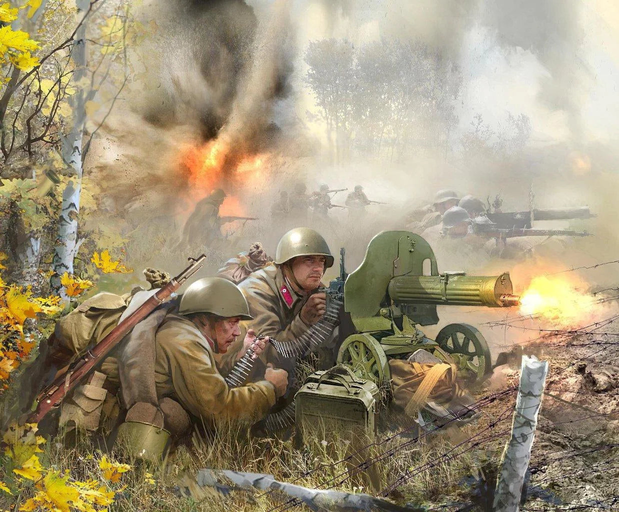 Zvezda 1/72 scale Soviet machine gun crew 1941 figure set Z6104, Art of Tactic range
