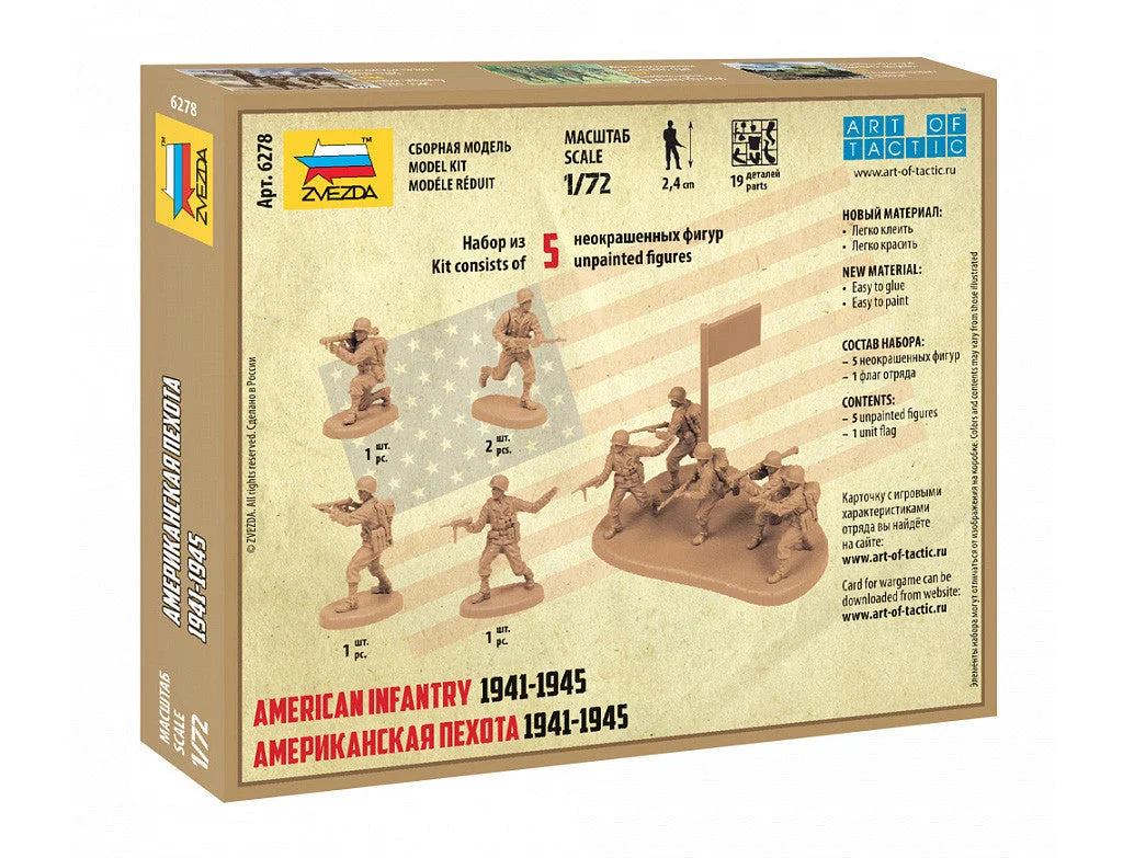 Zvezda Art Of Tactic - 1/72 U.S. Infantry Wwii (5 Figures) - Z6278 - Product Image