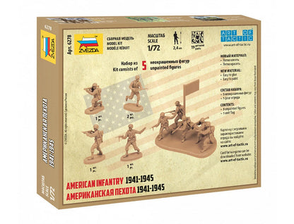 Zvezda Art Of Tactic - 1/72 U.S. Infantry Wwii (5 Figures) - Z6278 - Product Image
