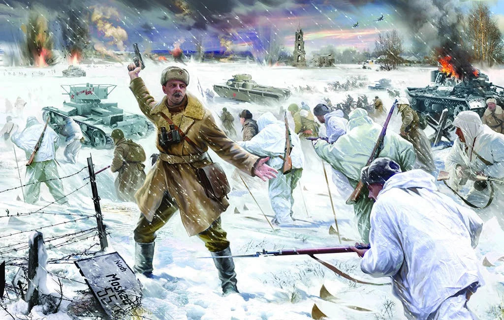 Zvezda WWII Battle for Moscow 1941 boxed wargame set, Art of Tactic range Z6215