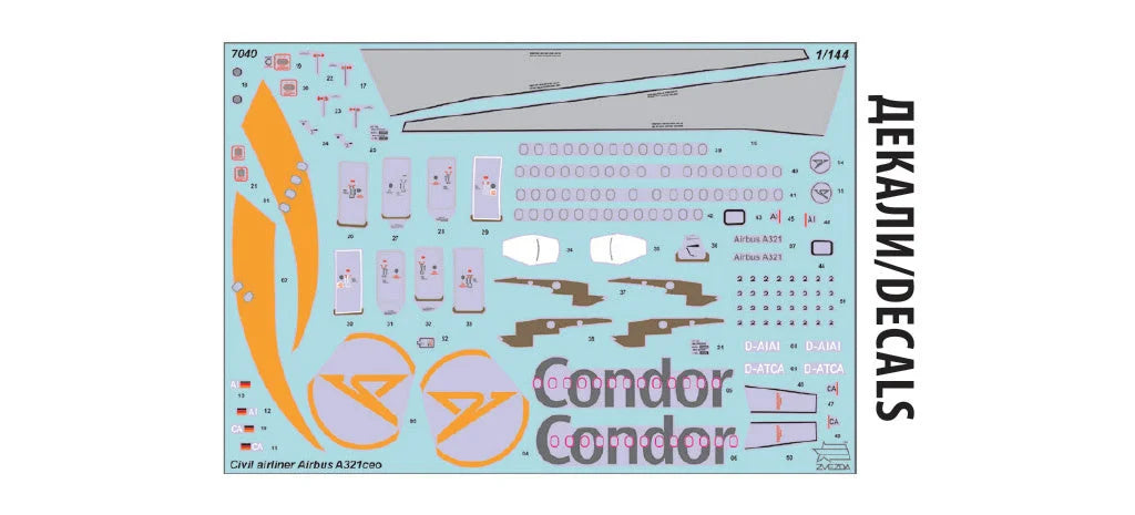 Zvezda Civil Air - 1/144 Airbus A321 Ceo Passenger Plane - Z7040 - Product Image
