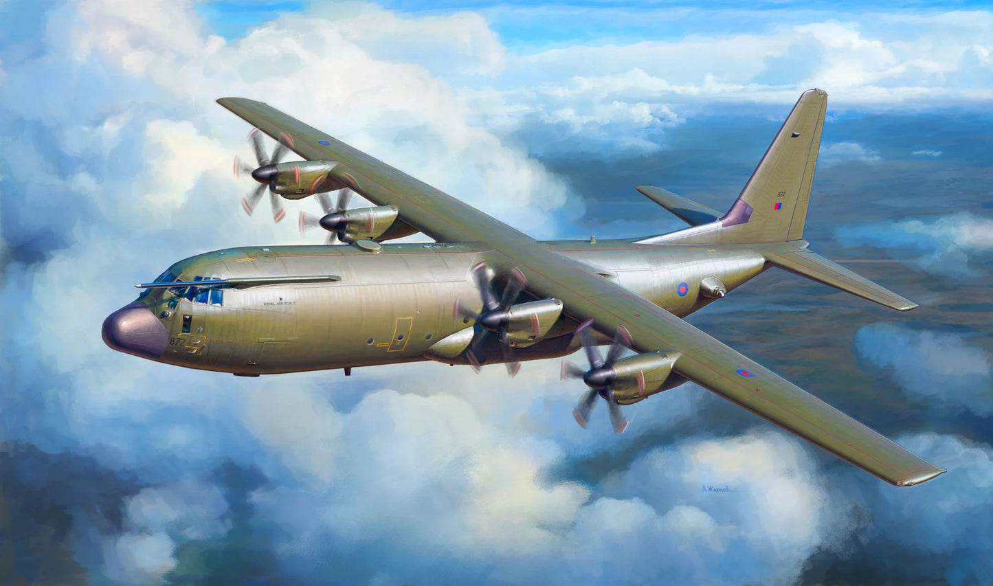 Zvezda 1/72 scale RAF C-130J-30 transport aircraft model kit Z7324